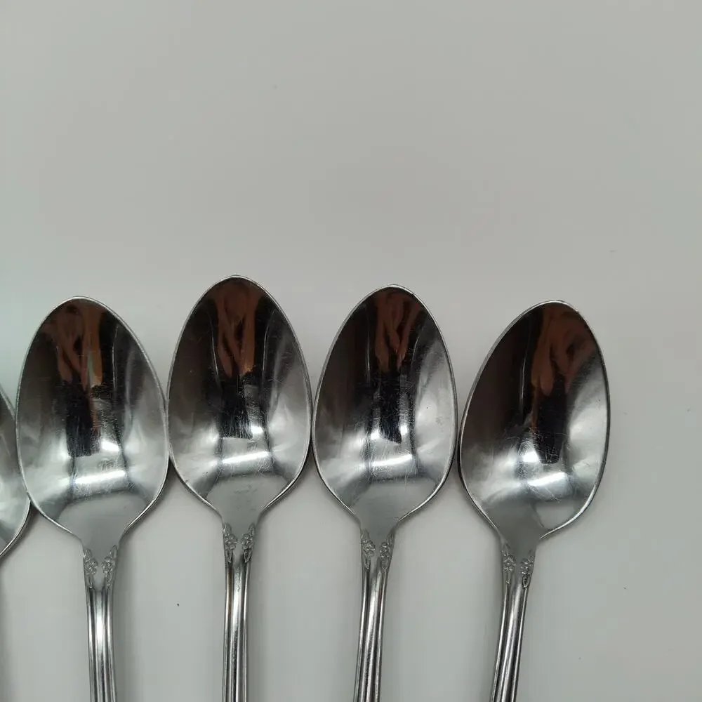 7X Tsp Oneida Wm Rogers Mansfield Amadeus Teaspoons Stainless Steel